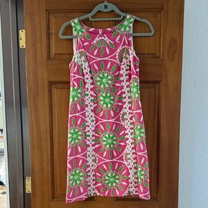 Lilly Pulitzer Pink and Green Floral Mini Dress